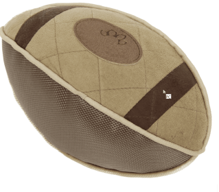 Pet Life 'Pugskin' Durable Oxford Nylon and Mesh Plush Squeaky Football Dog Toy